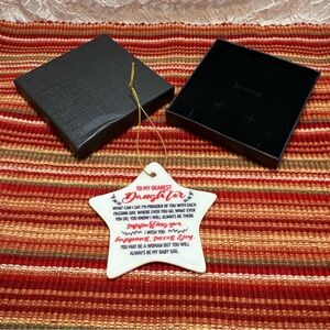 NWT - Star-Shaped Daughter Ornament with Red and Gold Accents